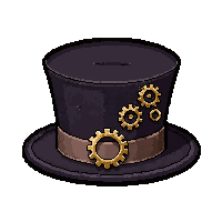 top hat with gears  collector mint condition