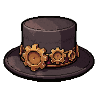top hat with gears  copper accent detail