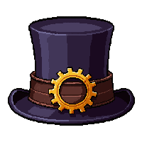 top hat with gears  inventor spark burned