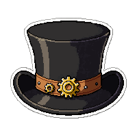 top hat with gears  mechanic oil stained