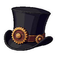 top hat with gears  pristine tailored
