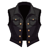 waistcoat embroidered  midnight black leather