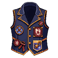 waistcoat embroidered  worn and patched