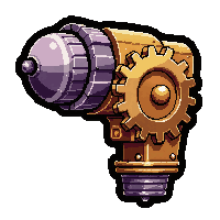 gear powered drill  gear covered ornate