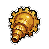 gear powered drill  polished brass gold