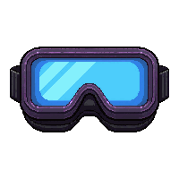 goggles multi lens  glowing aether blue