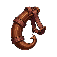 grapple hook steam  leather and wood