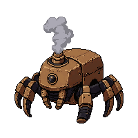mechanical spider bot  steam venting active