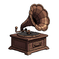 phonograph music box  iron cast dark