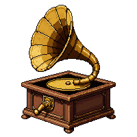 phonograph music box  polished brass gold