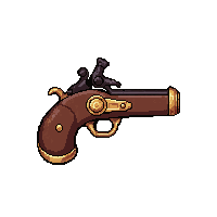 steam pistol flintlock  leather and wood