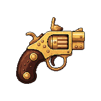 steam pistol flintlock  polished brass gold