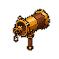 telescope brass  leather and wood
