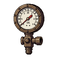 valve pressure gauge  gear covered ornate