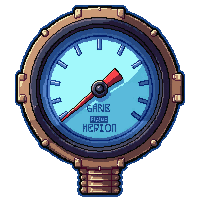 valve pressure gauge  glowing aether blue