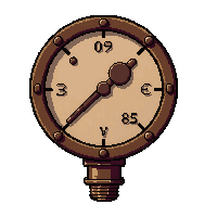 valve pressure gauge  leather and wood