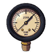 valve pressure gauge  oversized comical