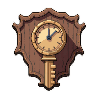 wind up key large  leather and wood