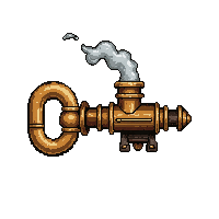 wind up key large  steam venting active