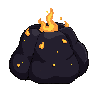 coal charcoal lump  glowing magical