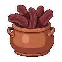 dried meat jerky  in clay pot