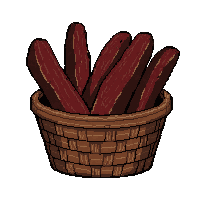 dried meat jerky  in woven basket