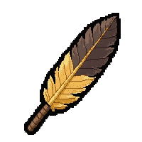 feather arrow flight  in clay pot