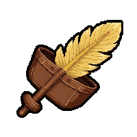feather arrow flight  in leather pouch