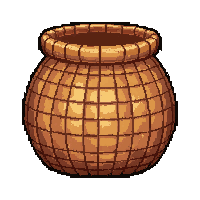 honey pot jar  in woven basket