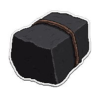 iron ore chunk  bundled tied together