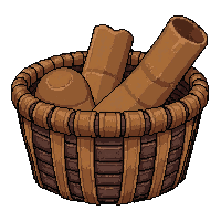 leather hide tanned  in woven basket