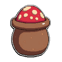 mushroom edible  in clay pot