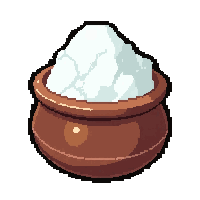 salt crystal mineral  in clay pot