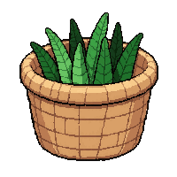 seed pouch garden  in woven basket