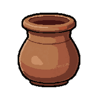shell animal bone  in clay pot
