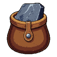 stone rock flint  in leather pouch