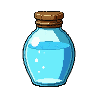 water skin canteen  glowing magical