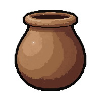 water skin canteen  in clay pot