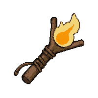 bow drill fire  repaired with twine