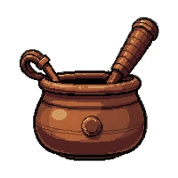 clay pot cooking  leather wrapped grip
