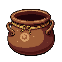 clay pot cooking  repaired with twine
