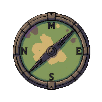 compass navigation  repaired with twine