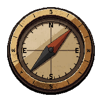 compass navigation  rust spotted aging