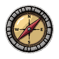 compass navigation  worn heavily used