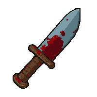 hunting knife fixed  blood stained used