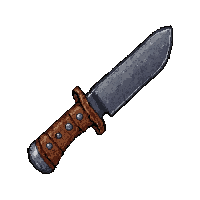 hunting knife fixed  rust spotted aging