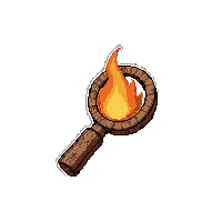 magnifying glass fire  wooden hand carved