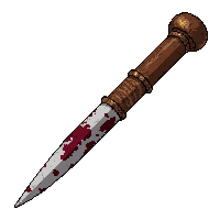 needle and thread  blood stained used
