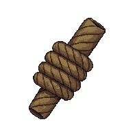 rope coiled hemp  worn heavily used