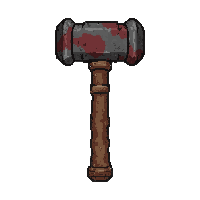stone hammer tool  rust spotted aging